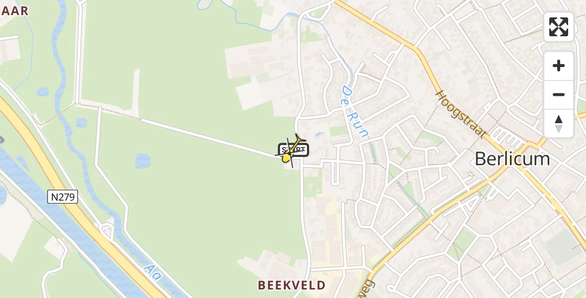 Routekaart van de vlucht: Traumahelikopter naar Berlicum