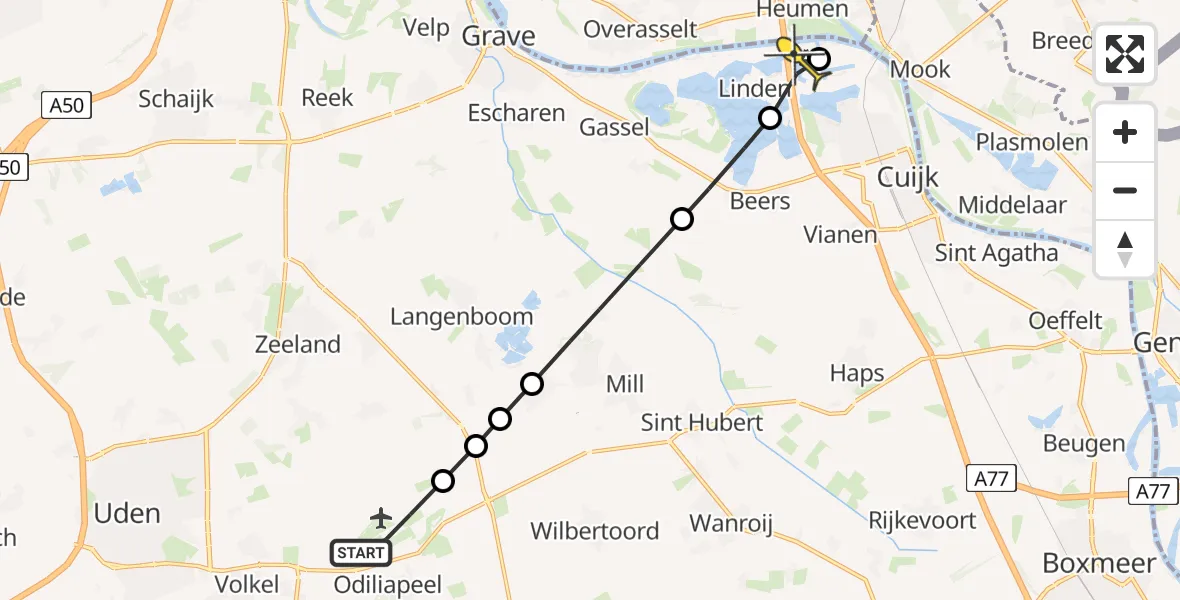 Routekaart van de vlucht: Lifeliner 3 naar Katwijk NB