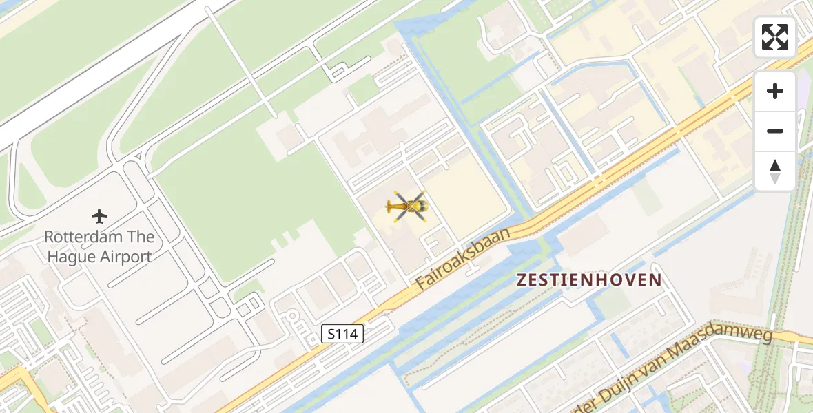 Vluchtroute Traumahelikopter Rotterdam The Hague Airport - Rotterdam The Hague Airport, 08 november 2023, 10:23