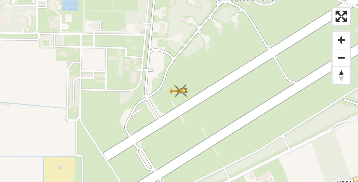 Vluchtroute Traumahelikopter Vliegbasis Volkel - Vliegbasis Volkel, 08 november 2023, 10:48