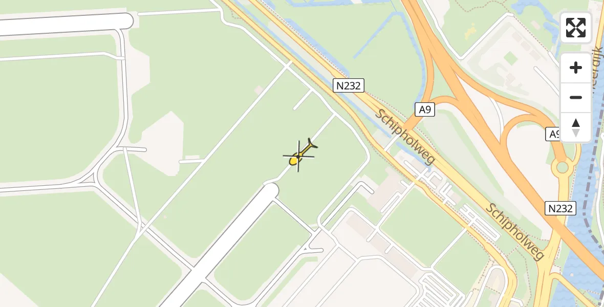 Vluchtroute Politiehelikopter van Schiphol naar Schiphol