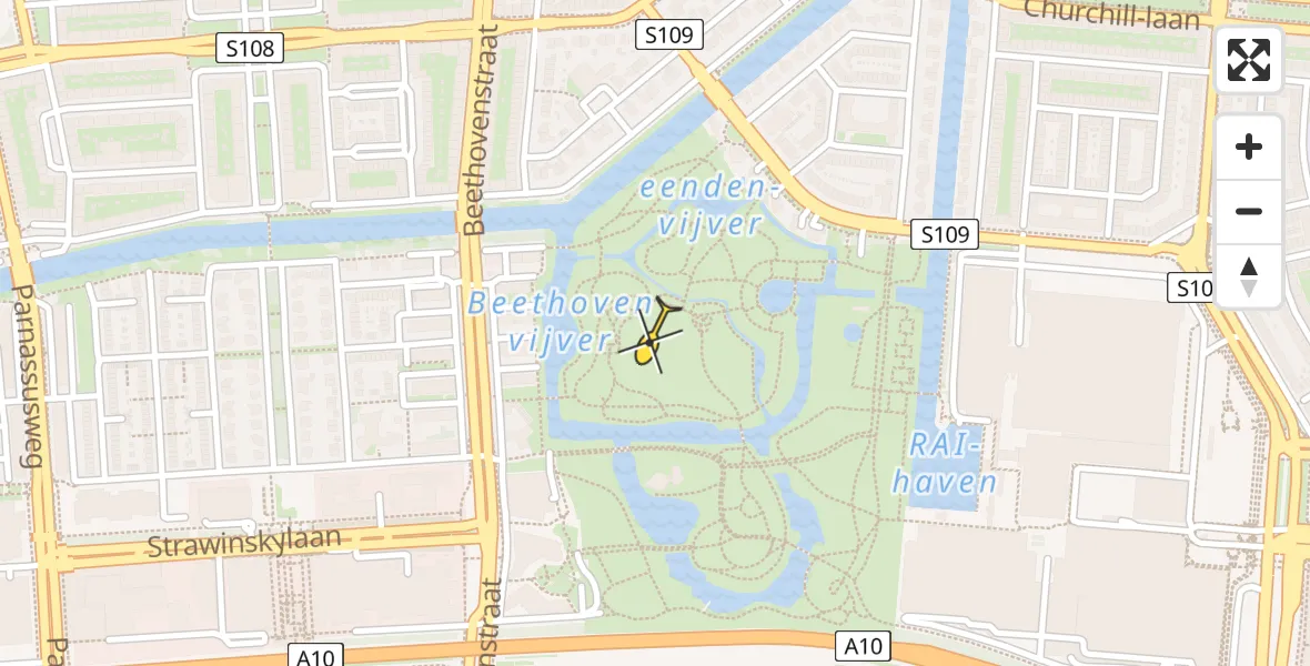 Routekaart van de vlucht: Lifeliner 1 naar Amsterdam