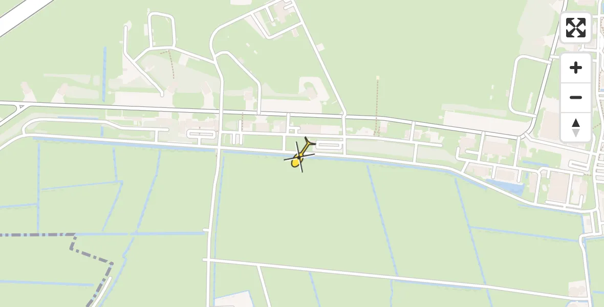 Vluchtroute Traumahelikopter van Vliegbasis Leeuwarden naar Vliegbasis Leeuwarden