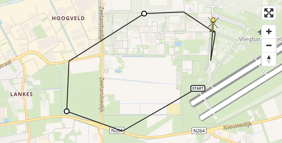 Routekaart van de vlucht: Lifeliner 3 naar Vliegbasis Volkel