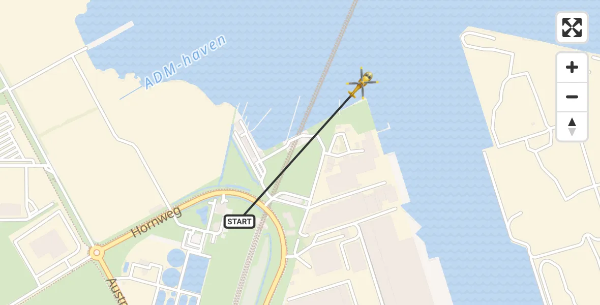 Vluchtroute Traumahelikopter Amsterdam Heliport - Amsterdam Heliport, 09 november 2023, 22:19