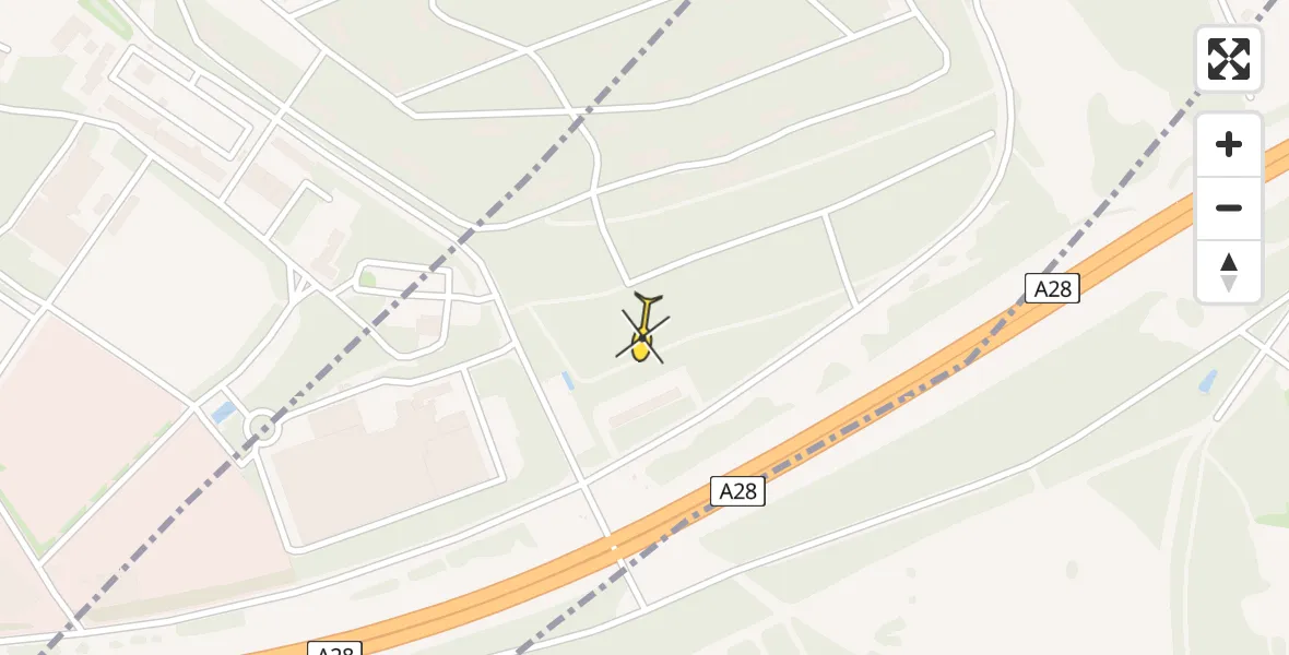 Routekaart van de vlucht: Politiehelikopter naar Amersfoort