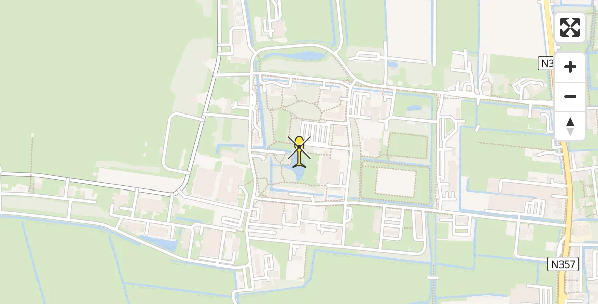 Routekaart van de vlucht: Ambulancehelikopter naar Vliegbasis Leeuwarden