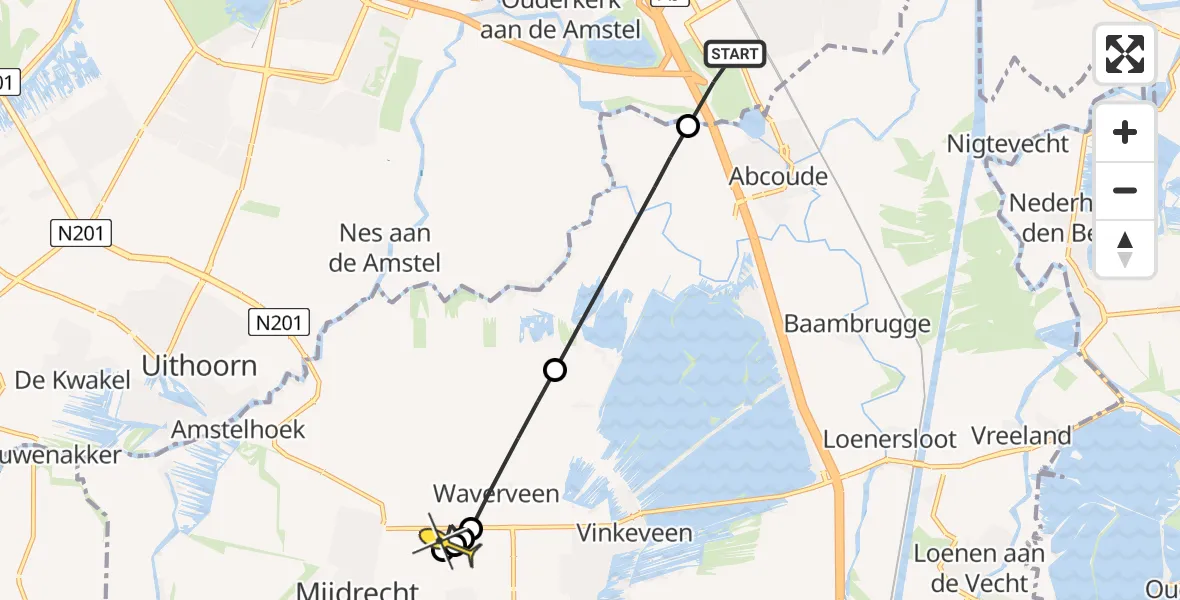 Routekaart van de vlucht: Lifeliner 1 naar Mijdrecht