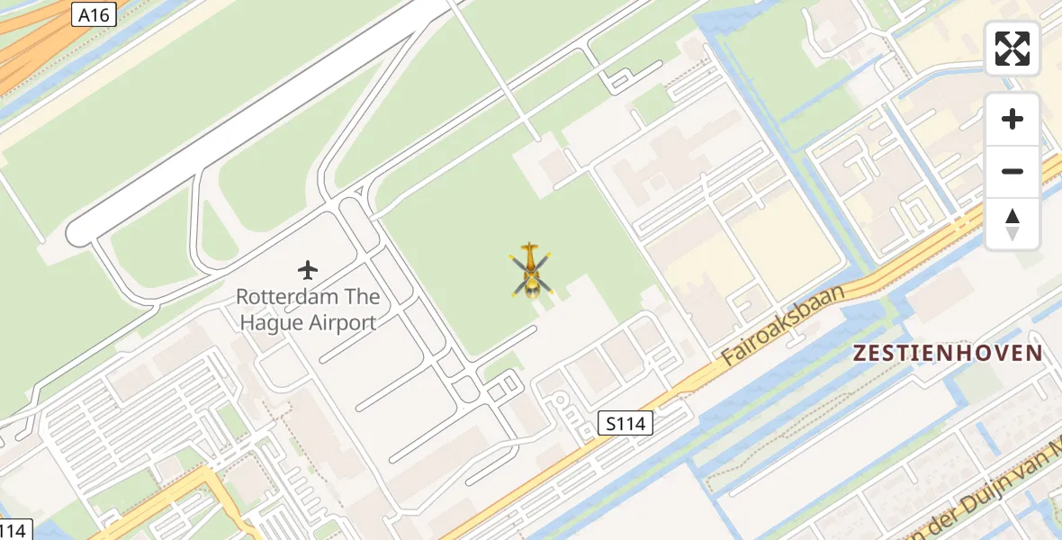 Vluchtroute Traumahelikopter Rotterdam The Hague Airport - Rotterdam The Hague Airport, 10 november 2023, 14:07