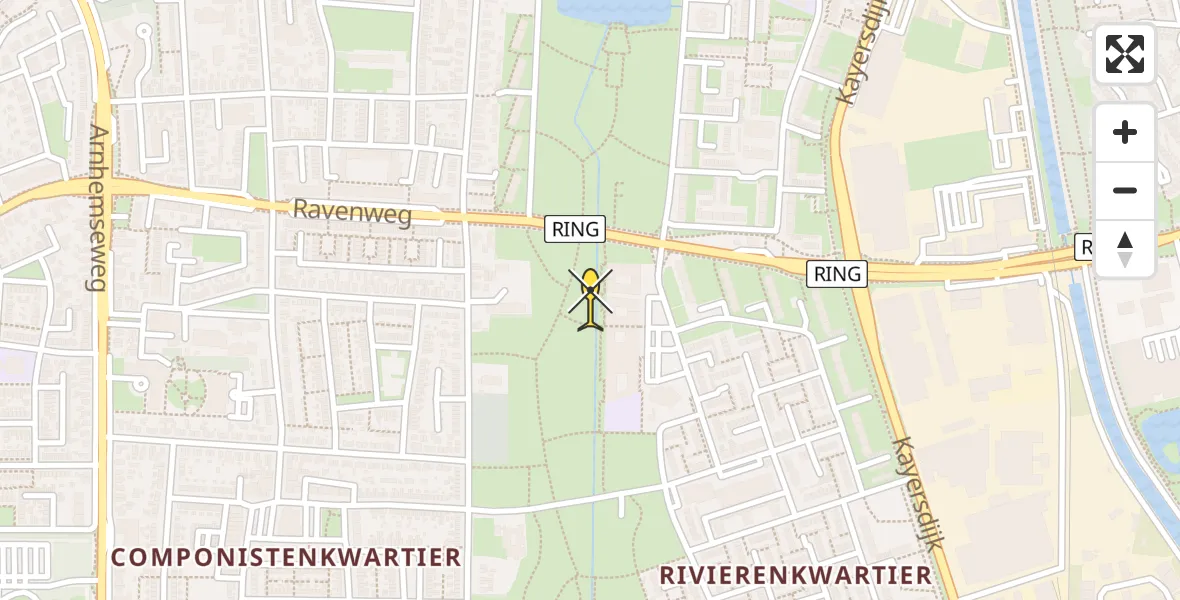 Routekaart van de vlucht: Traumahelikopter naar Apeldoorn