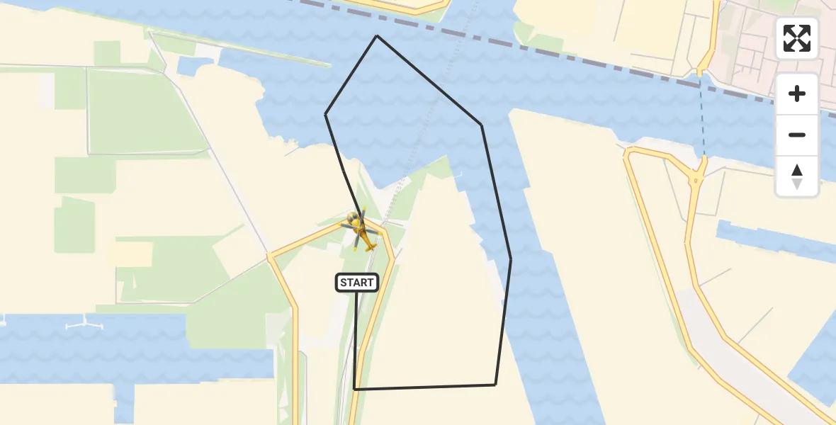 Vluchtroute Traumahelikopter Amsterdam Heliport - Amsterdam Heliport, 10 november 2023, 18:52