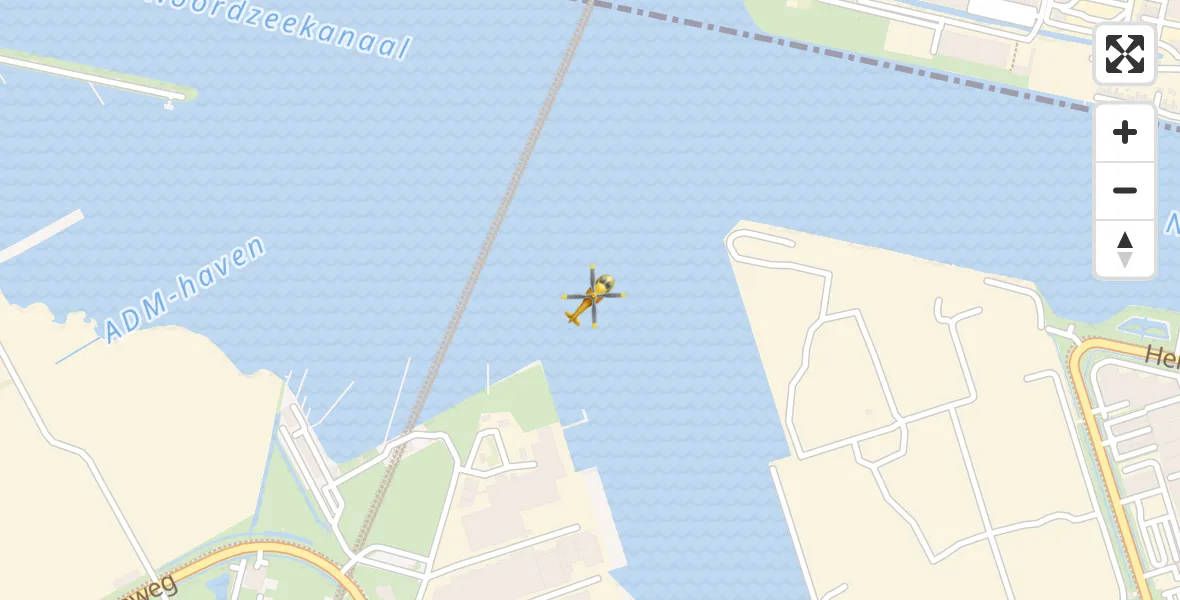 Vluchtroute Traumahelikopter Amsterdam Heliport - Amsterdam Heliport, 10 november 2023, 19:57