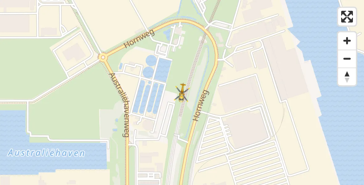 Vluchtroute Traumahelikopter Amsterdam Heliport - Amsterdam Heliport, 10 november 2023, 23:50