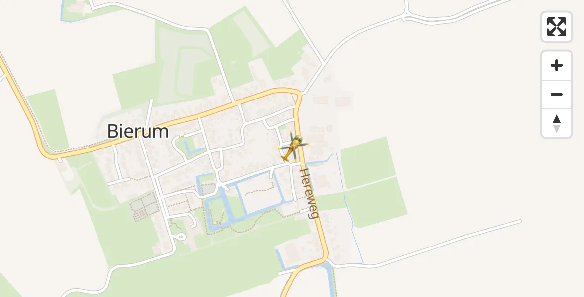 Vluchtroute Traumahelikopter Bierum - Bierum, 11 november 2023, 06:58