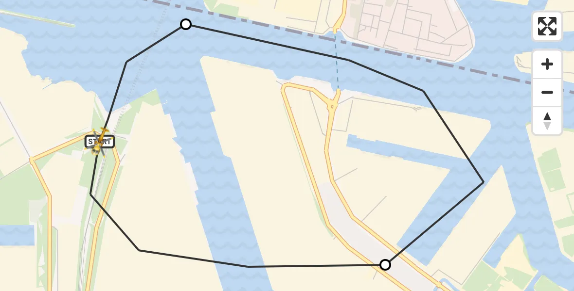 Vluchtroute Traumahelikopter Amsterdam Heliport - Amsterdam Heliport, 11 november 2023, 08:53