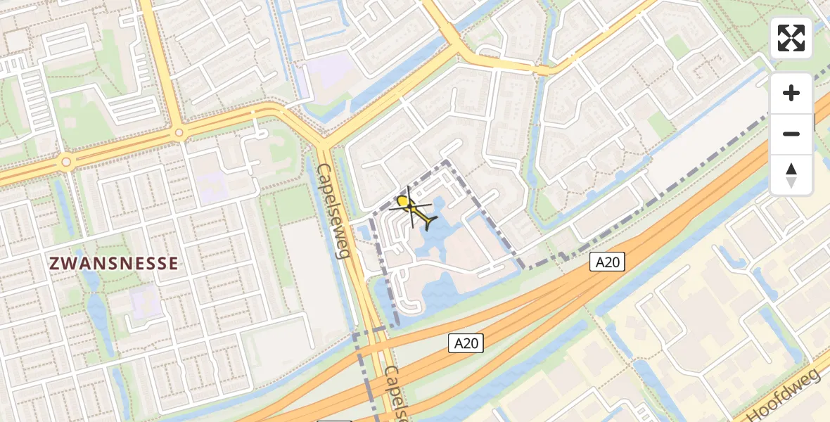 Routekaart van de vlucht: Lifeliner 2 naar Capelle aan den IJssel