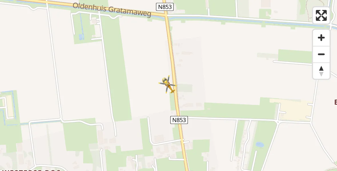 Vluchtroute Traumahelikopter Schoonebeek - Schoonebeek, 11 november 2023, 13:53