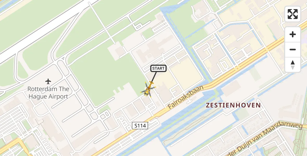 Vluchtroute Traumahelikopter Rotterdam The Hague Airport - Rotterdam The Hague Airport, 11 november 2023, 14:28