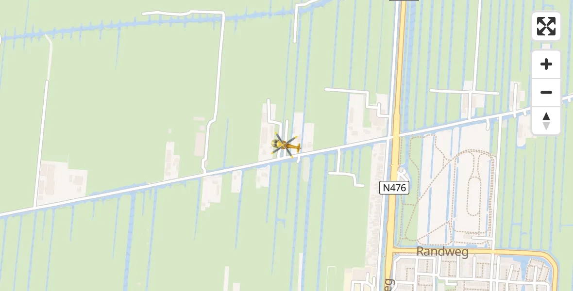 Vluchtroute Traumahelikopter van Lekkerkerk naar Lekkerkerk