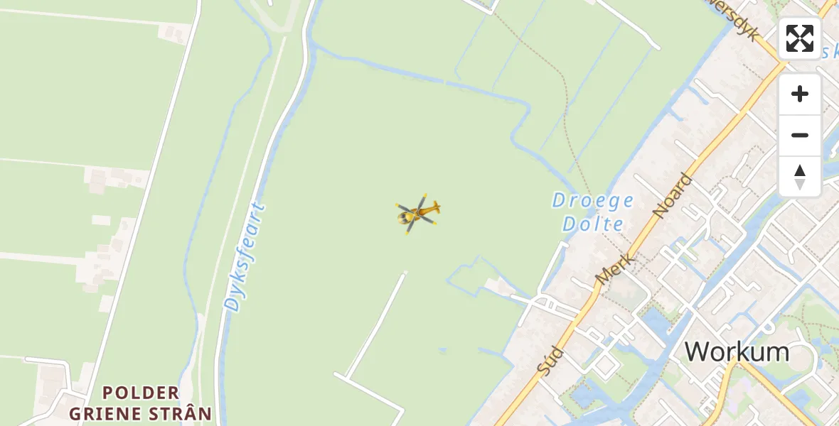 Vluchtroute Traumahelikopter Workum - Workum, 11 november 2023, 16:19