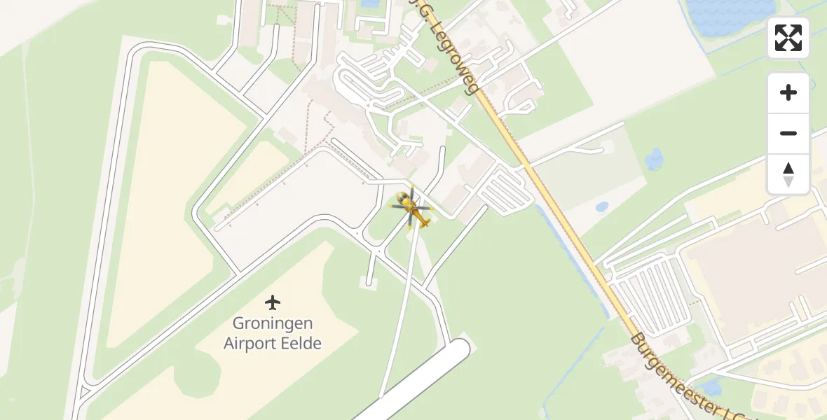 Routekaart van de vlucht: Lifeliner 4 naar Groningen Airport Eelde