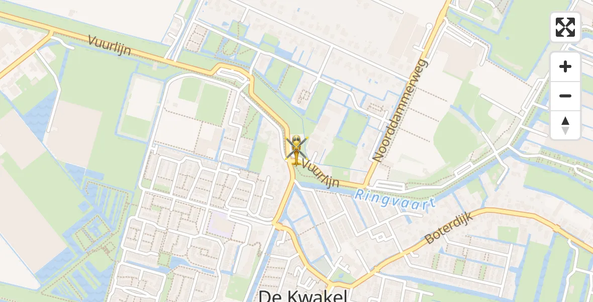 Vluchtroute Traumahelikopter De Kwakel - De Kwakel, 11 november 2023, 23:16