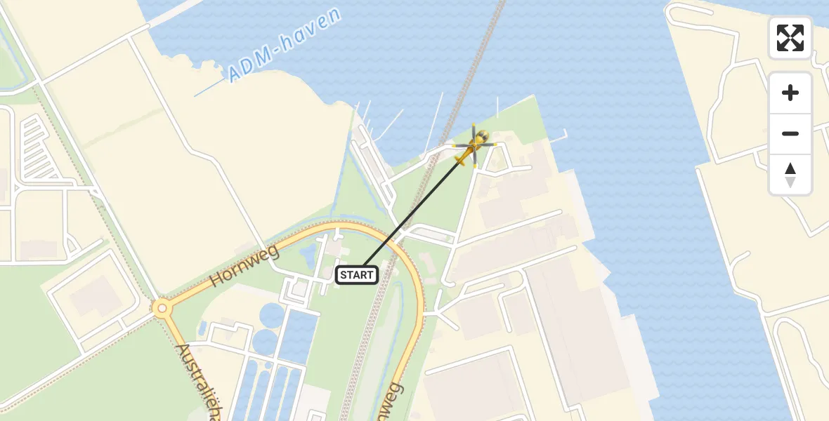 Vluchtroute Traumahelikopter Amsterdam Heliport - Amsterdam Heliport, 13 november 2023, 02:49