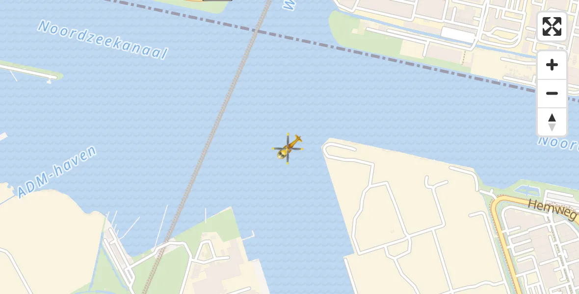Vluchtroute Traumahelikopter Amsterdam Heliport - Amsterdam Heliport, 13 november 2023, 03:02