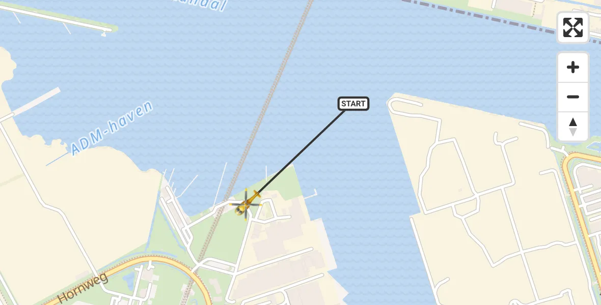 Vluchtroute Traumahelikopter Amsterdam Heliport - Amsterdam Heliport, 13 november 2023, 03:14