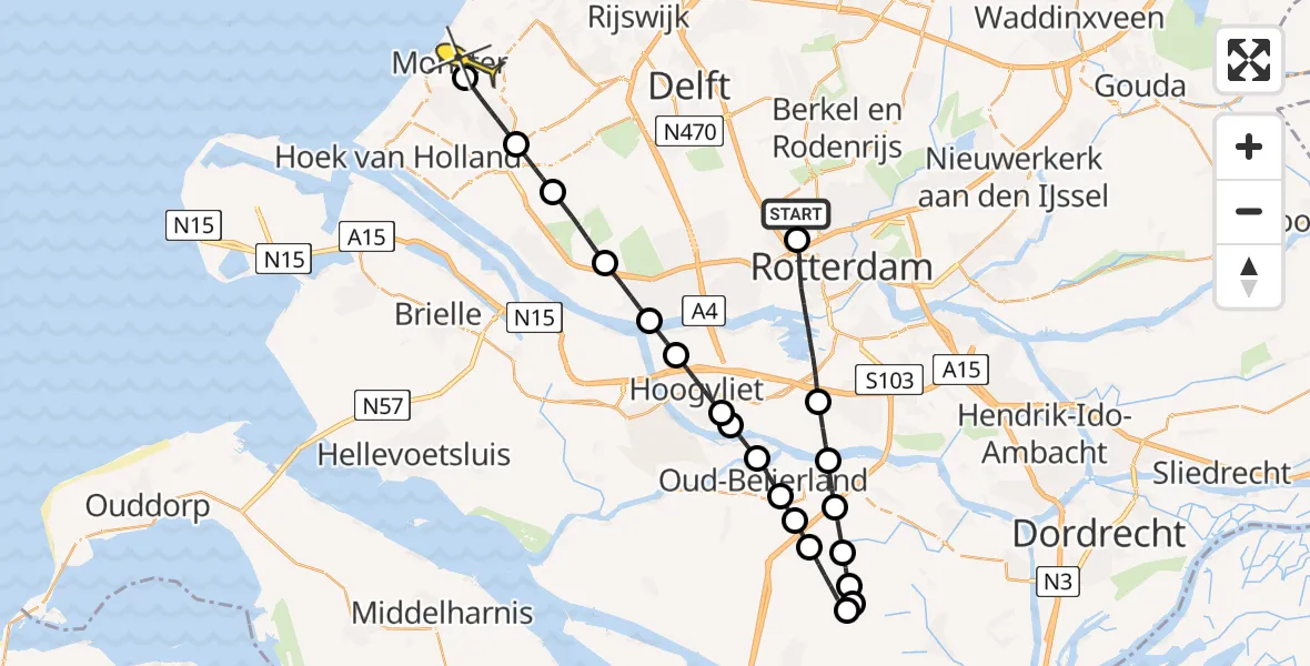 Routekaart van de vlucht: Lifeliner 2 naar Monster