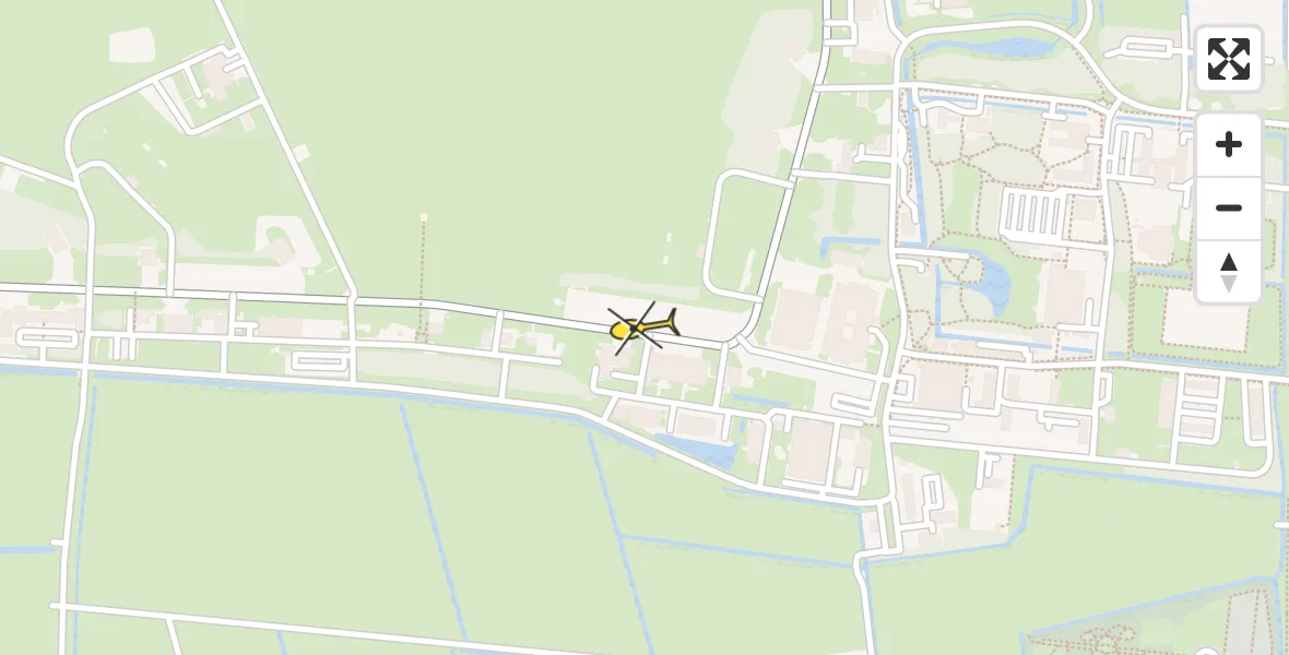 Vluchtroute Ambulancehelikopter van Vliegbasis Leeuwarden naar Vliegbasis Leeuwarden