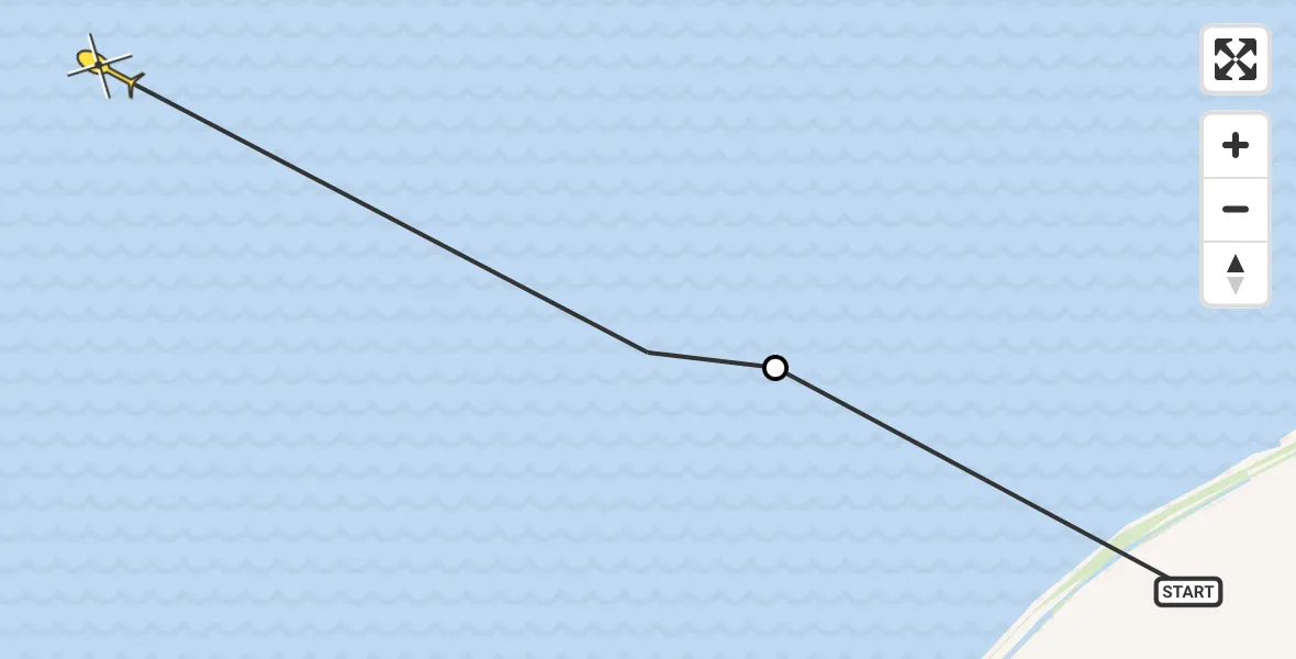 Routekaart van de vlucht: Ambulanceheli naar Oosterend