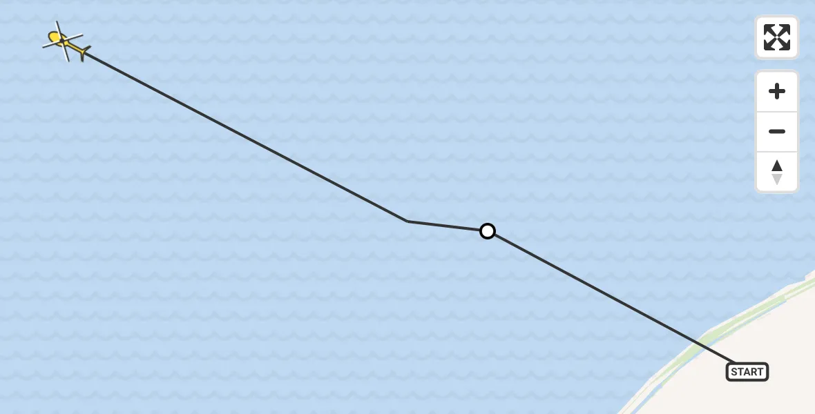 Routekaart van de vlucht: Ambulancehelikopter naar Oosterend