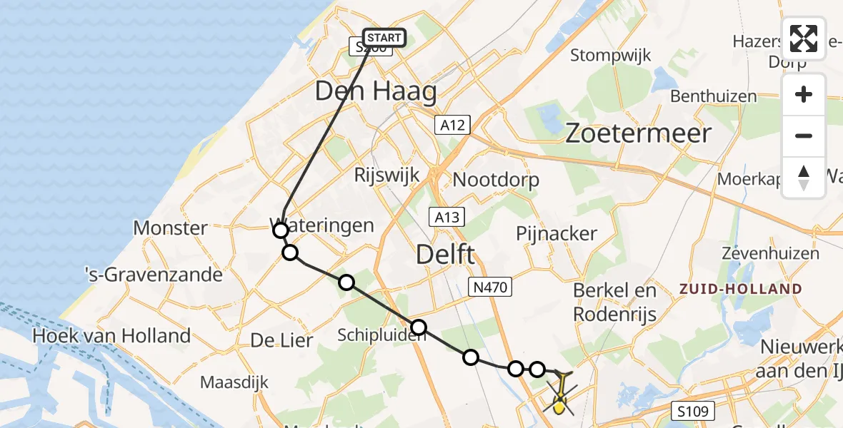 Routekaart van de vlucht: Lifeliner 2 naar Rotterdam The Hague Airport