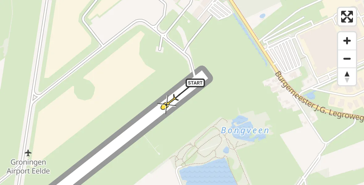Routekaart van de vlucht: Lifeliner 4 naar Groningen Airport Eelde