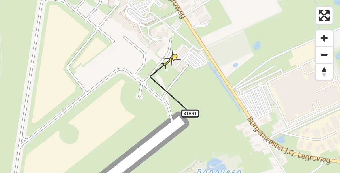 Routekaart van de vlucht: Lifeliner 4 naar Groningen Airport Eelde