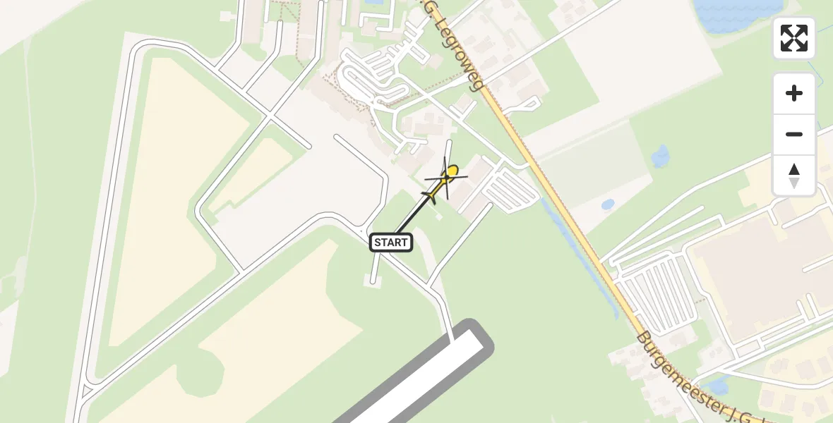 Routekaart van de vlucht: Lifeliner 4 naar Groningen Airport Eelde