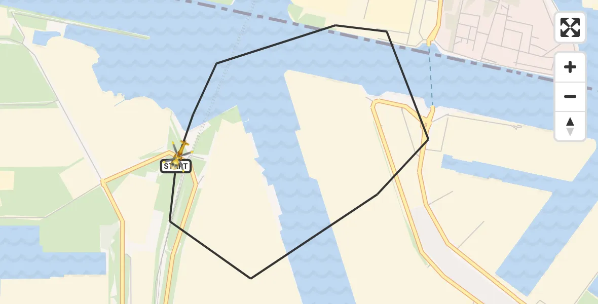 Vluchtroute Traumahelikopter Amsterdam Heliport - Amsterdam Heliport, 15 november 2023, 18:15