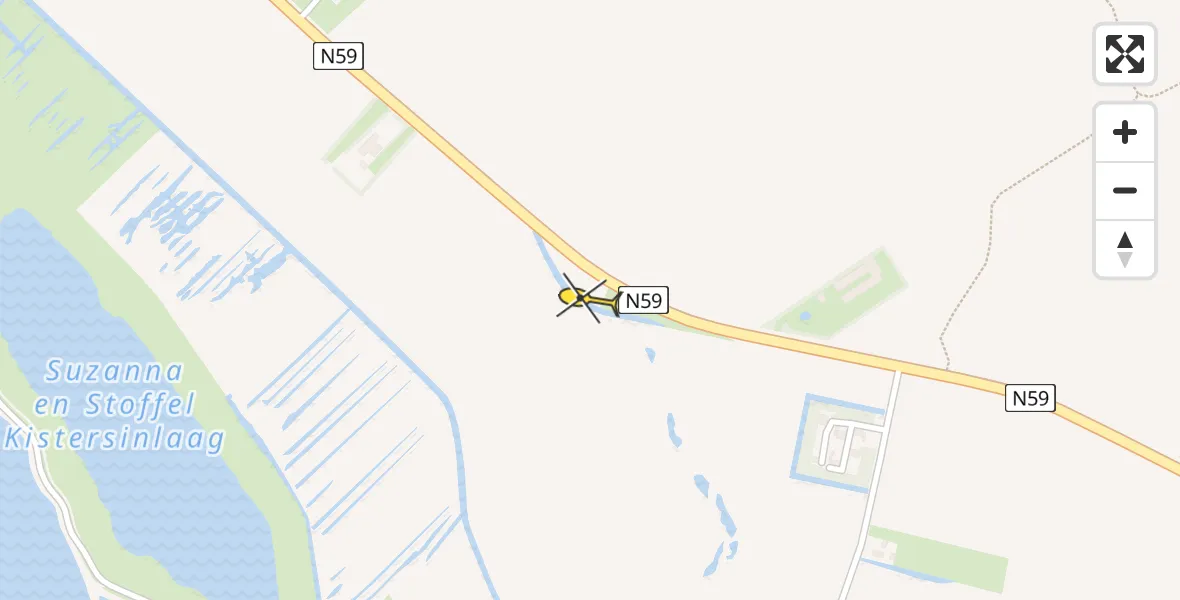 Routekaart van de vlucht: Traumahelikopter naar Zierikzee