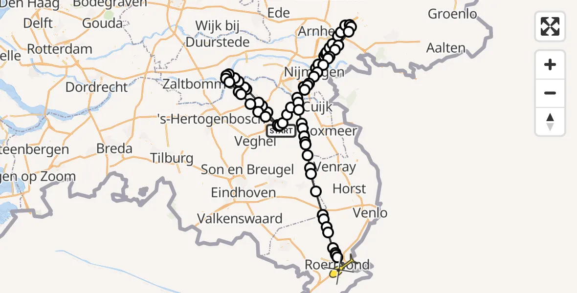 Routekaart van de vlucht: Lifeliner 3 naar Roermond