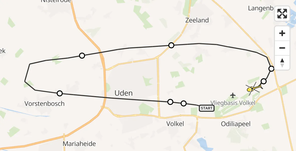 Routekaart van de vlucht: Lifeliner 3 naar Volkel