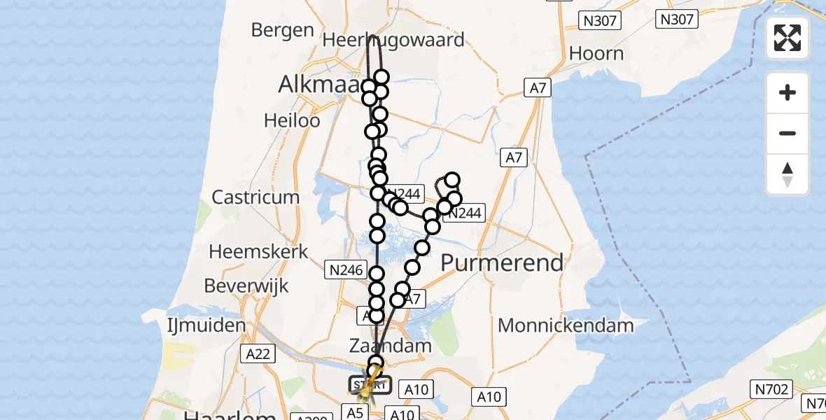 Vluchtroute Traumahelikopter Amsterdam Heliport - Amsterdam Heliport, 17 november 2023, 10:46