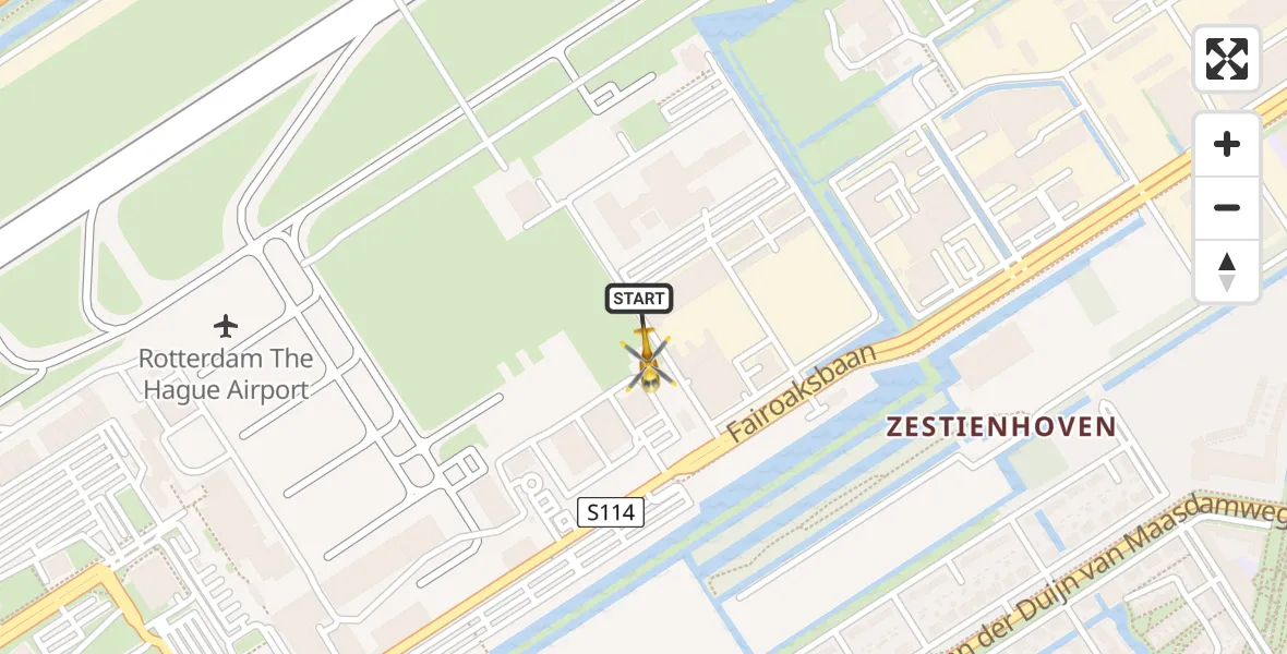 Vluchtroute Traumahelikopter Rotterdam The Hague Airport - Rotterdam The Hague Airport, 17 november 2023, 11:29