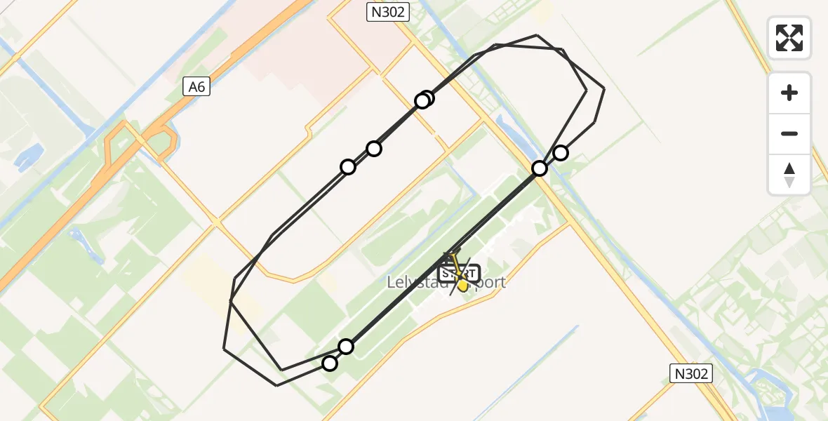 Routekaart van de vlucht: Traumaheli naar Lelystad Airport