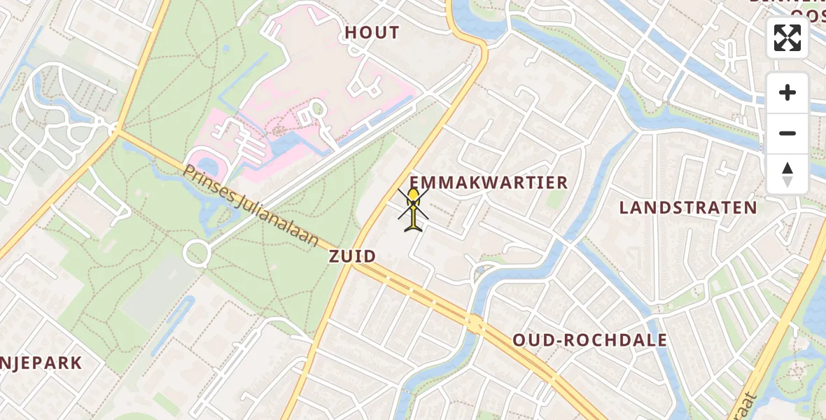 Routekaart van de vlucht: Ambulancehelikopter naar Alkmaar