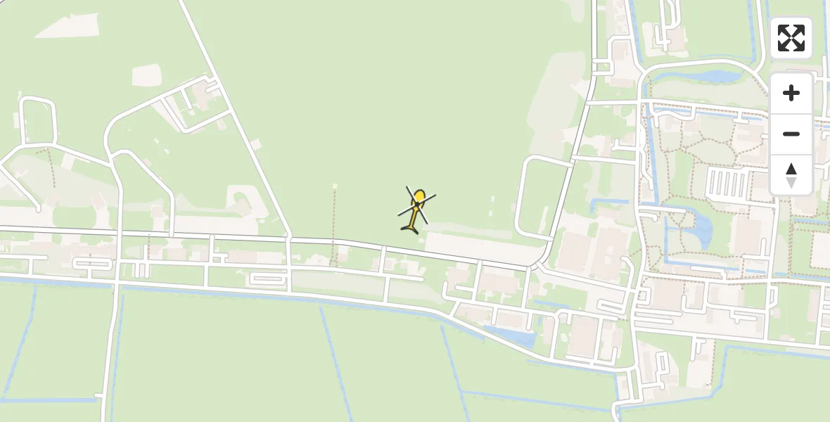 Vluchtroute Ambulancehelikopter van Vliegbasis Leeuwarden naar Vliegbasis Leeuwarden