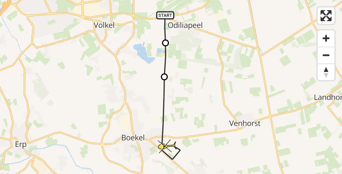 Routekaart van de vlucht: Lifeliner 3 naar Boekel