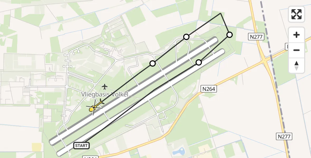 Routekaart van de vlucht: Lifeliner 3 naar Vliegbasis Volkel