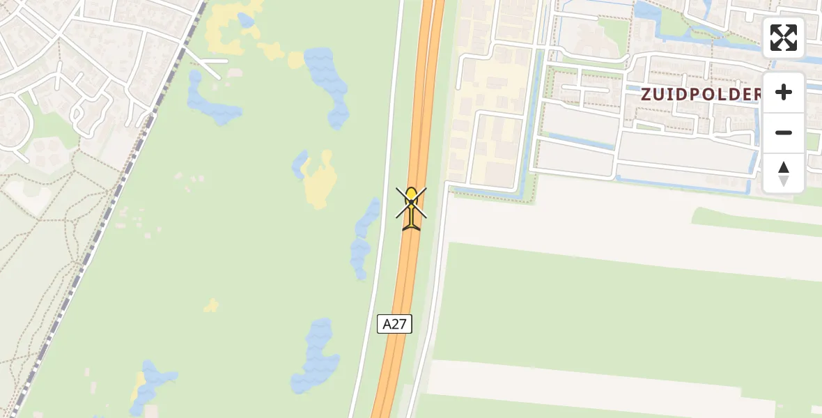 Routekaart van de vlucht: Traumahelikopter naar Eemnes