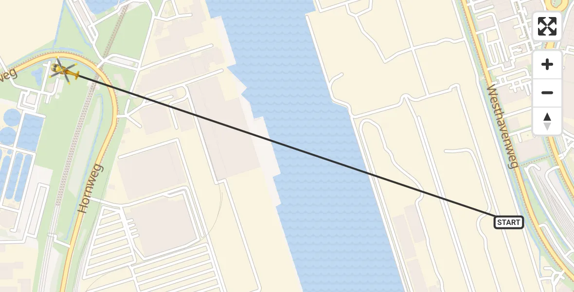 Vluchtroute Traumahelikopter Amsterdam Heliport - Amsterdam Heliport, 19 november 2023, 14:20